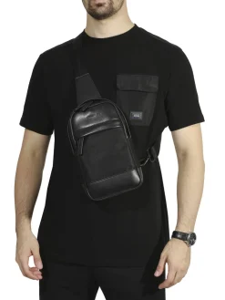 BRAD Borsello in pelle e nylon