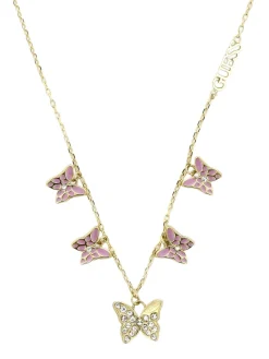 CHRYSALIS Collana, multi charm con cristalli, motivo farfalla