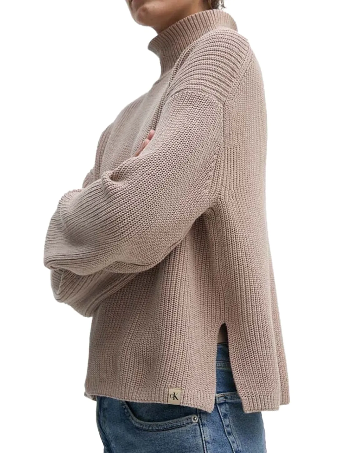CK JEANS Maglione dolcevita cotone relaxed fit
