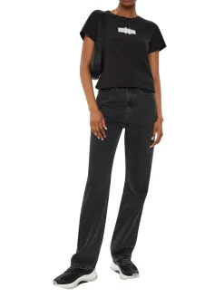 FADED MONOLOGO SLIM T-shirt a manica corta, in cotone