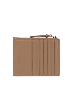 GRAIN Portafoglio piatto in pelle con zip