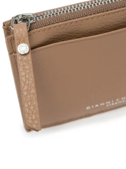GRAIN Portafoglio piatto in pelle con zip