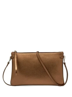 HERMY Borsa busta in pelle metallizzata