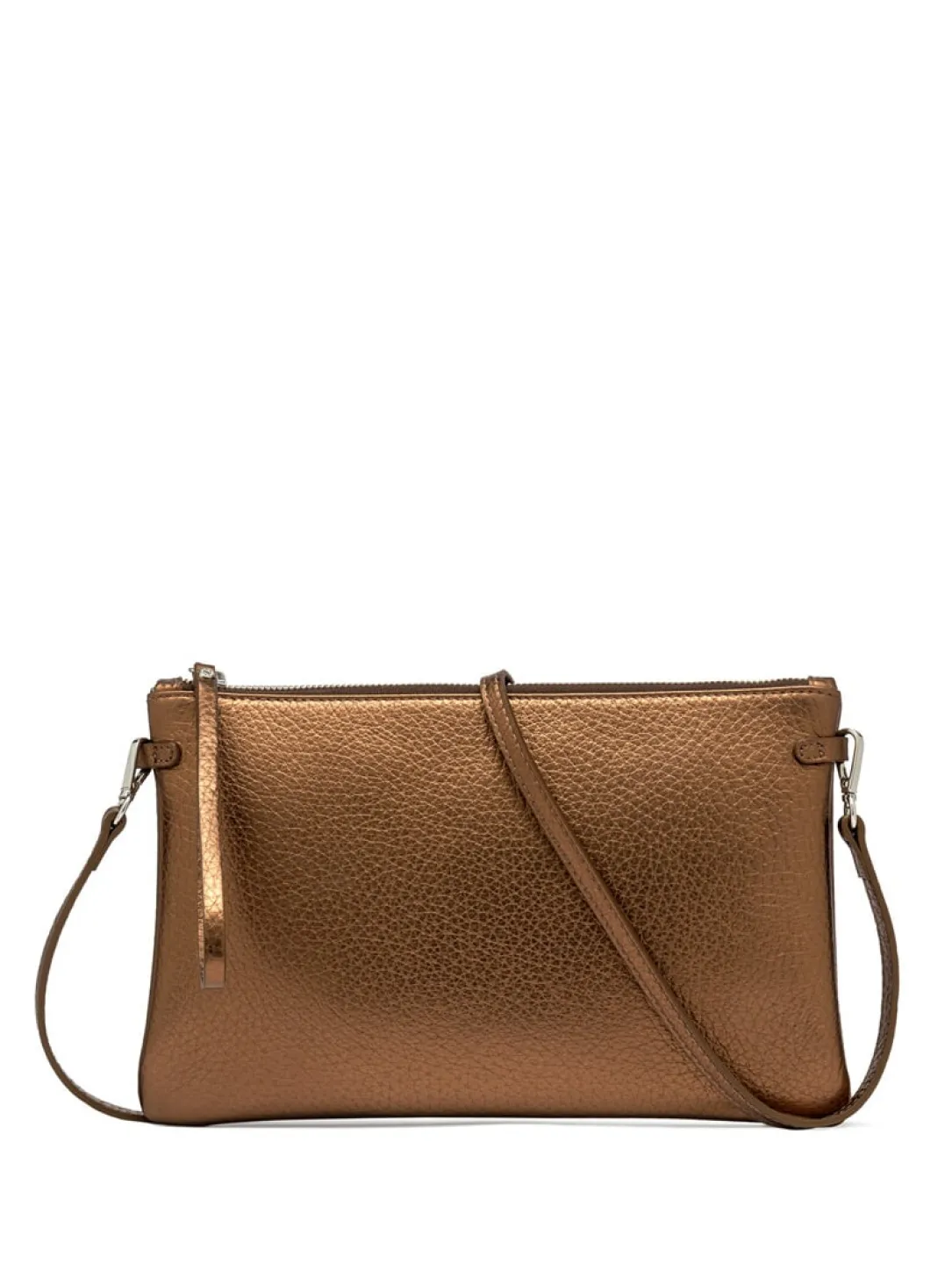 HERMY Borsa busta in pelle metallizzata