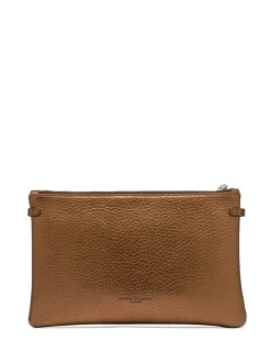 HERMY Borsa busta in pelle metallizzata