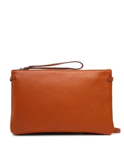 HERMY Pochette in pelle martellata
