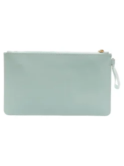 LETTERING Pochette in pelle con polsierina