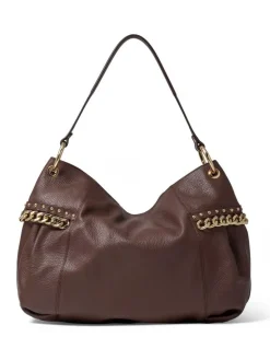 NORA Borsa a spalla in pelle con catena