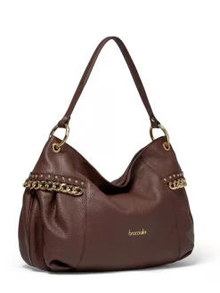 NORA Borsa a spalla in pelle con catena