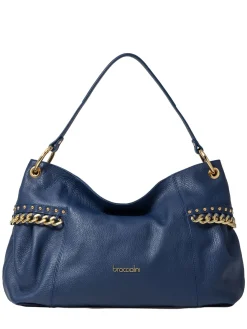 NORA Borsa a spalla in pelle con catena