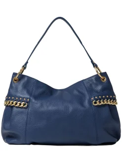 NORA Borsa a spalla in pelle con catena