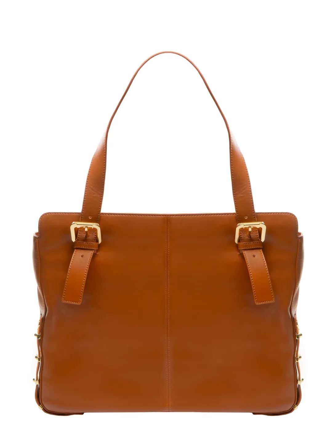 NORA Borsa shopping in pelle con fibbie