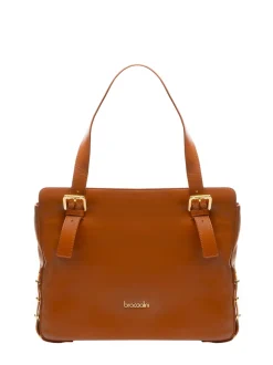 NORA Borsa shopping in pelle con fibbie