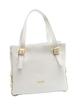 NORA Borsa shopping in pelle con fibbie