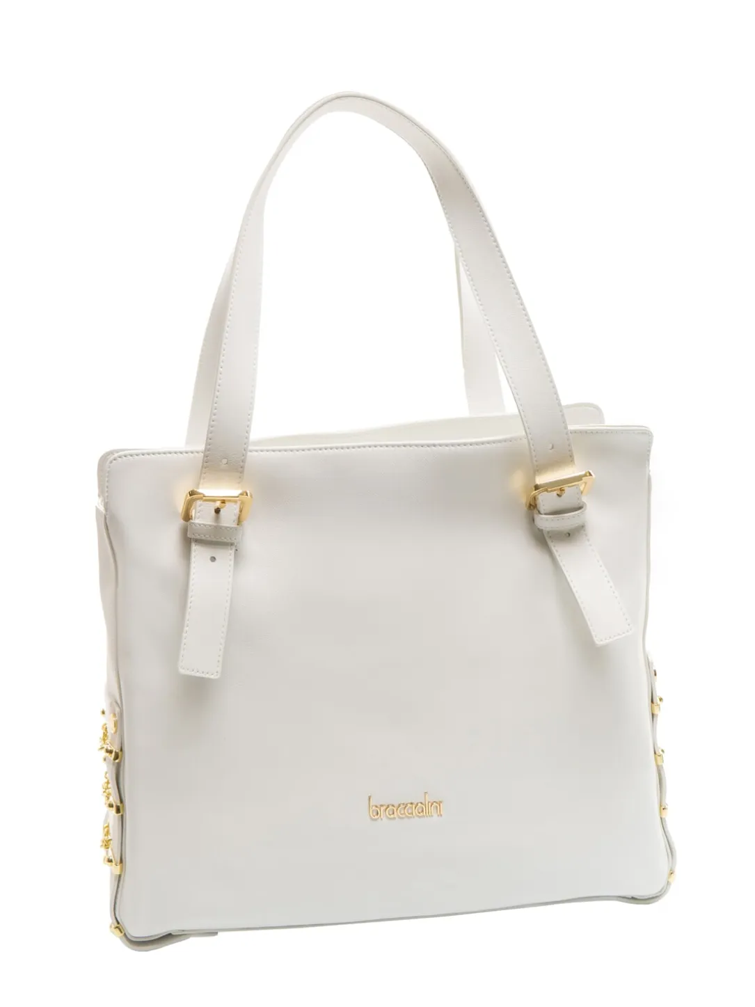 NORA Borsa shopping in pelle con fibbie