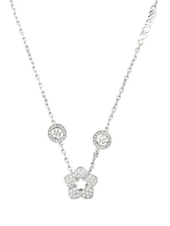 SHINING WINTER Collana con fiore e cristalli
