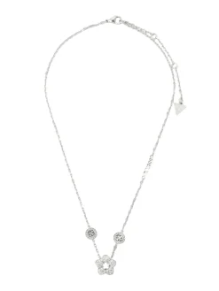 SHINING WINTER Collana con fiore e cristalli