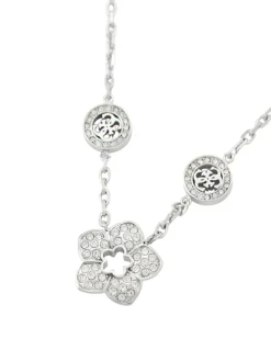 SHINING WINTER Collana con fiore e cristalli
