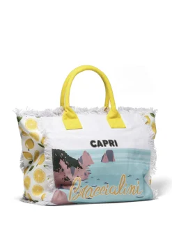 SUMMER Borsa mare in canvas, con stampa